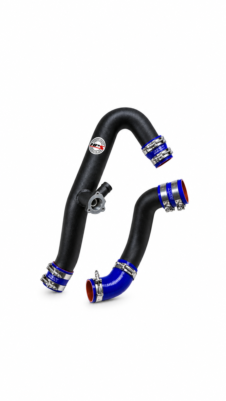 HPS Intercooler Hot & Cold Side Charge Pipe Kit – Ford Mustang EcoBoost 2.3L 2015–2017 – Black / Blue Hoses